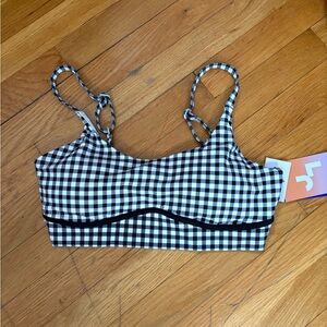 Black and White Gingham sports bra